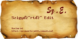 Szigyártó Edit névjegykártya